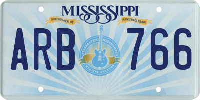 MS license plate ARB766