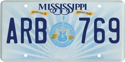 MS license plate ARB769
