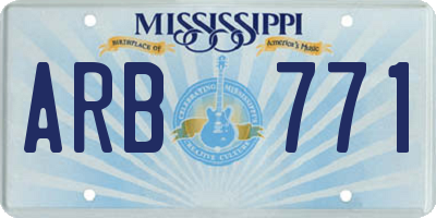 MS license plate ARB771