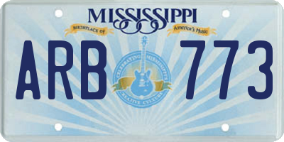MS license plate ARB773
