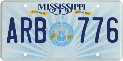 MS license plate ARB776