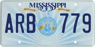 MS license plate ARB779