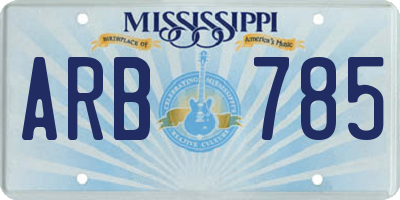 MS license plate ARB785