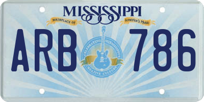 MS license plate ARB786