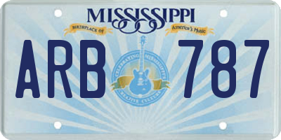 MS license plate ARB787