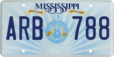 MS license plate ARB788
