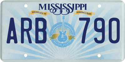 MS license plate ARB790