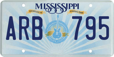 MS license plate ARB795