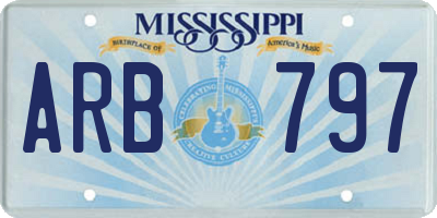 MS license plate ARB797