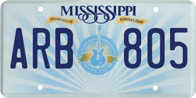 MS license plate ARB805