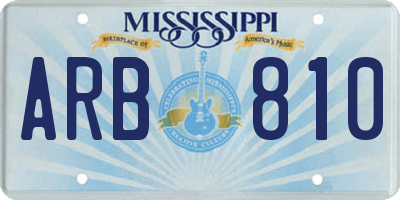 MS license plate ARB810