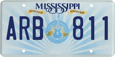 MS license plate ARB811