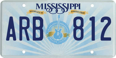 MS license plate ARB812