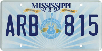 MS license plate ARB815