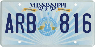 MS license plate ARB816