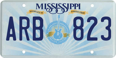MS license plate ARB823