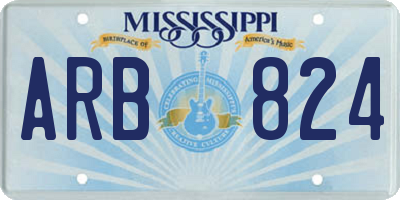 MS license plate ARB824