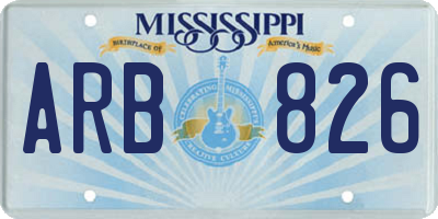 MS license plate ARB826
