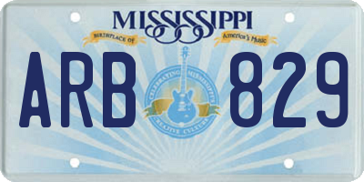 MS license plate ARB829