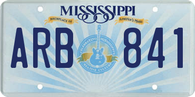 MS license plate ARB841