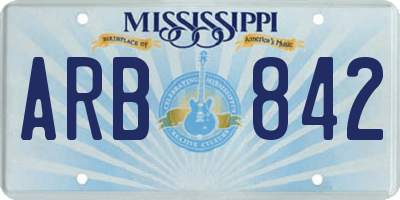 MS license plate ARB842