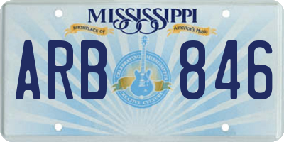 MS license plate ARB846