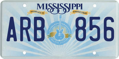 MS license plate ARB856