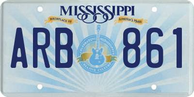 MS license plate ARB861