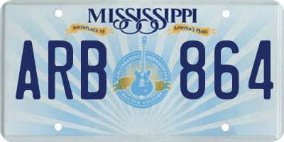 MS license plate ARB864