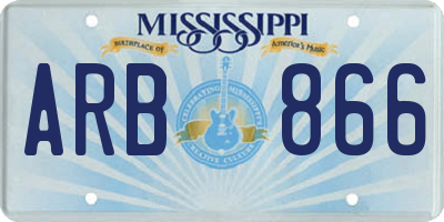 MS license plate ARB866