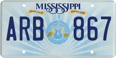 MS license plate ARB867