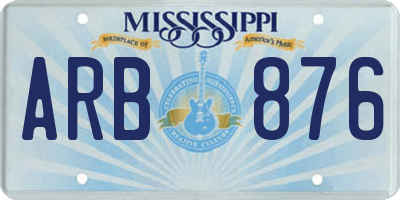 MS license plate ARB876