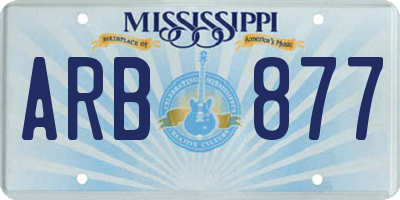 MS license plate ARB877