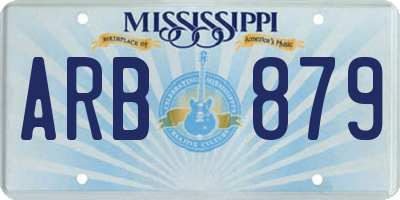 MS license plate ARB879
