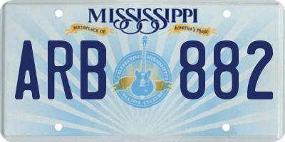MS license plate ARB882