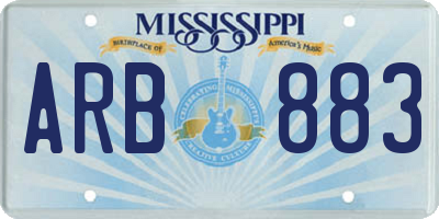 MS license plate ARB883