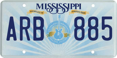 MS license plate ARB885
