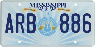 MS license plate ARB886