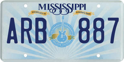 MS license plate ARB887