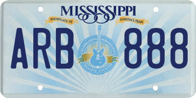 MS license plate ARB888