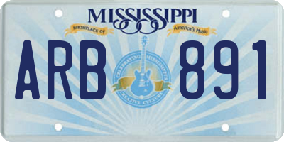 MS license plate ARB891