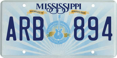 MS license plate ARB894