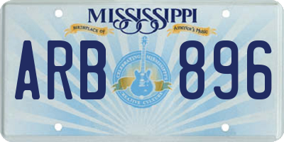 MS license plate ARB896