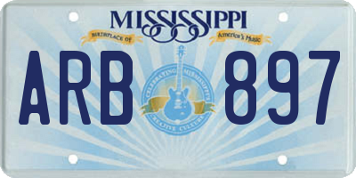 MS license plate ARB897