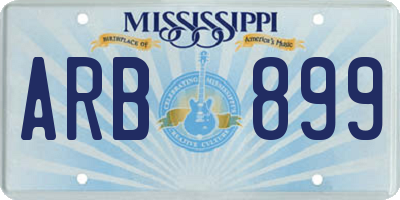 MS license plate ARB899