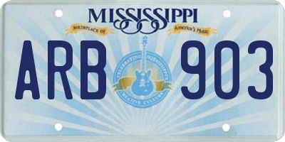 MS license plate ARB903