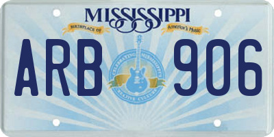 MS license plate ARB906