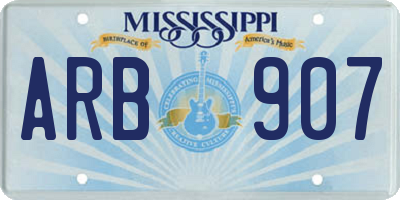MS license plate ARB907