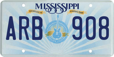 MS license plate ARB908