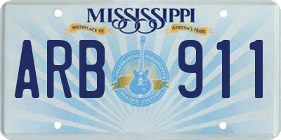 MS license plate ARB911